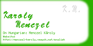 karoly menczel business card